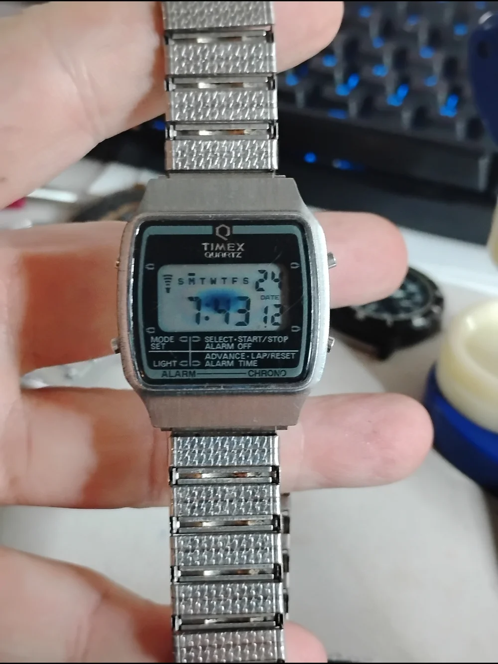 Timex Quartz Silver Digital Watch - Stainless Steel